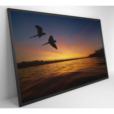 Quadro Por Do Sol No Pantanal Medidas 120x80 Cm Impressão Tecido Canvas