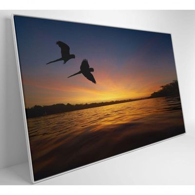 Quadro Por Do Sol No Pantanal Medidas 120x80 Cm Impressão Tecido Canvas