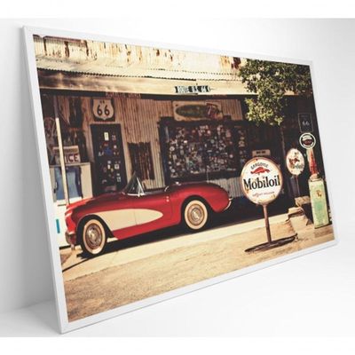 Quadro Carro Clássico Vermelho Medidas 60x40 Cm Impressão Adesivo Fotográfico