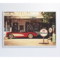 Quadro Carro Clássico Vermelho Medidas 60x40 Cm Impressão Adesivo Fotográfico