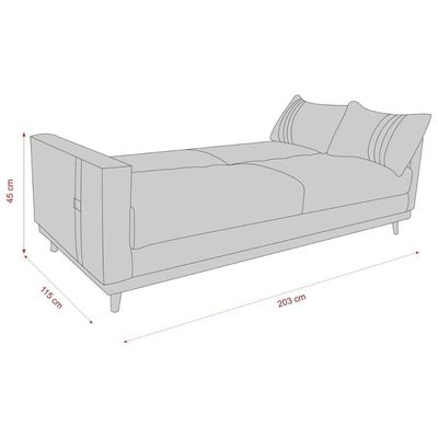 Sofá-cama 203cm 3 Lugares Com Tecido Bouclé Multimóveis Cr45255 Bege