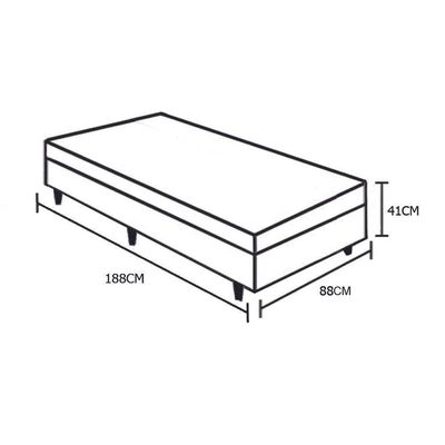 Cama Box Baú Blindado Solteiro Homequeen Sintético Bege 41x88x188