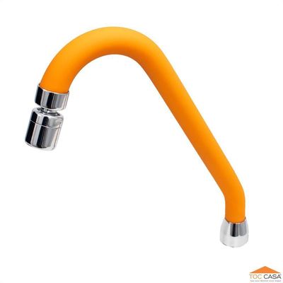 Tubo J Silicone Laranja Arejador Articulável Latão Cromado
