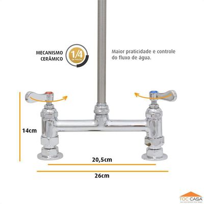 Torneira Profissional Esguicho Pré Lavagem Misturador Mesa