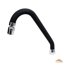 Tubo J Silicone Preto Arejador Articulavel Latão Cromado