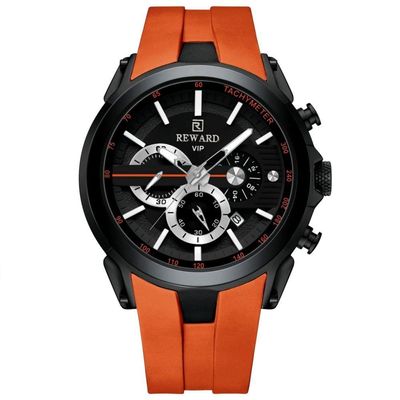 Relogio Masculino Esportivo Impermeavel 3atm Pulseira De Silicone Laranja