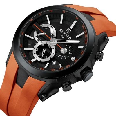 Relogio Masculino Esportivo Impermeavel 3atm Pulseira De Silicone Laranja