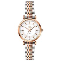 Relógio De Pulso Feminino Casual Ultra Fino Em Aço Inoxidavel Impermeavel 3atm Rose Gold