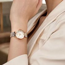 Relógio De Pulso Feminino Casual Ultra Fino Em Aço Inoxidavel Impermeavel 3atm Rose Gold