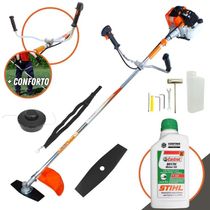Roçadeira á Gasolina C- Lâmina Facão E Carretel + óleo Stihl
