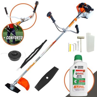 Roçadeira á Gasolina C- Lâmina Facão E Carretel + óleo Stihl