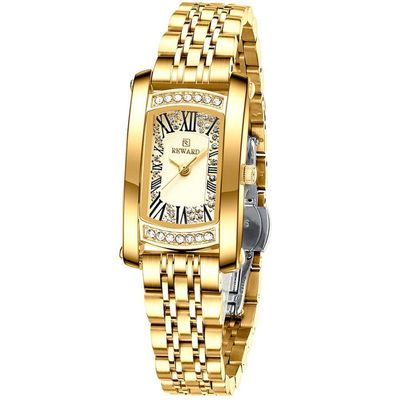 Relógio De Pulso Feminino Quartzo Aço Inoxidável Dourado