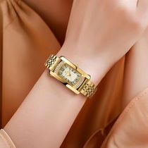 Relógio De Pulso Feminino Quartzo Aço Inoxidável Dourado