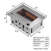 Churrasqueira A Gas De Embutir Dxx300 Compact Dinoxx Grelha Uruguaia Em Inox - Glp
