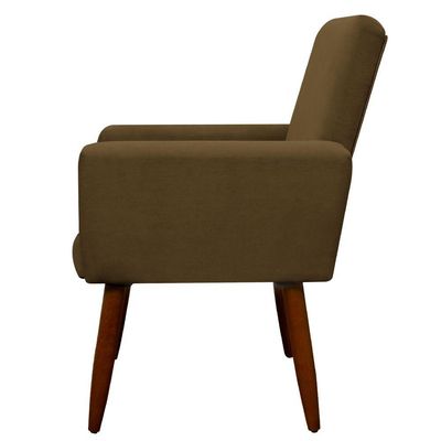 Kit 4 Poltronas Decorativa Sala E Quarto Nina Suede Herrero Cor:marrom Claro