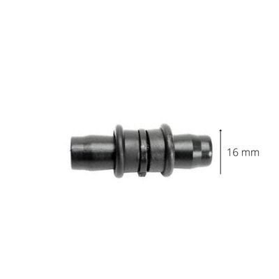 Conector União Emenda Para Mangueira Tamanho 16mm Com Anel Liso Preto