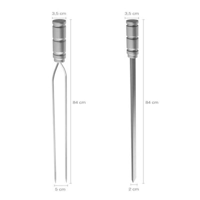 Kit De 4 Espetos Em Aço Inox 1 Duplo + 3 Simples Qualinox