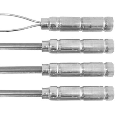 Kit De 4 Espetos Em Aço Inox 1 Duplo + 3 Simples Qualinox