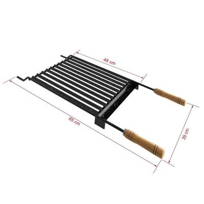 Grelha Para Churrasco Esmaltada Com Coletor De Gordura 85x40 Cm