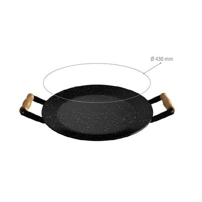 Disco Para Churrasco Esmaltado Com Alça De Madeira 43 Cm