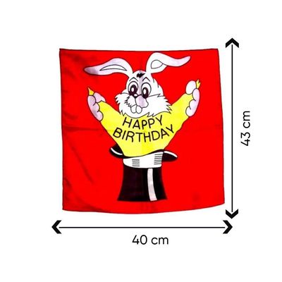 Lenço De Seda Coelho Parabéns 43 Cm