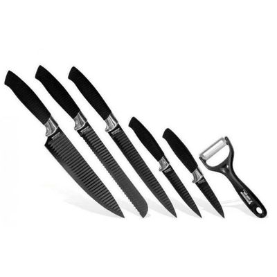 Conjunto Facas 6 Peças Everrich Antiaderente Inox Tesoura