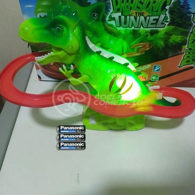 Brinquedo Pista Elevador Com Som E Luz Dinossauro Verde