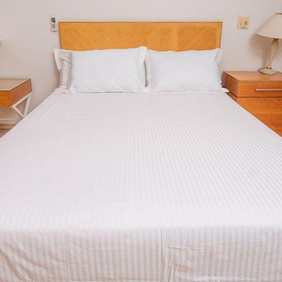 Jogo De Cama Stripe 3 Peças 100% Algodão Padrão Hotel - Magic Enxovais Queen