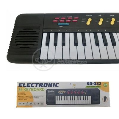 Mini Teclado Infantil 32 Teclas Musical Karaokê E Microfone