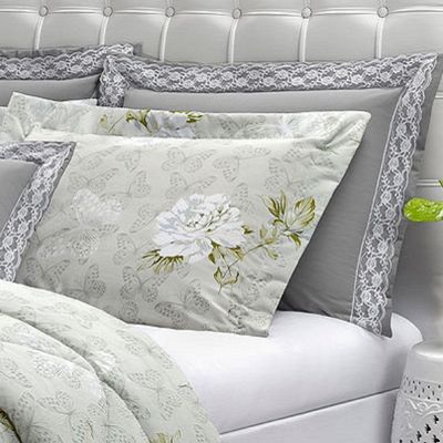 Edredom Queen Butterfly Micropercal 7 Peças Cinza
