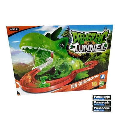 Brinquedo Pista Elevador Com Som E Luz Dinossauro Verde