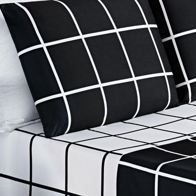 Jogo De Lençol King Square 4 Peças Preto