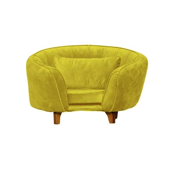 Poltrona Cama Caminha Pet Baby Laddi Veludo Amarelo Dvinn Amarelo