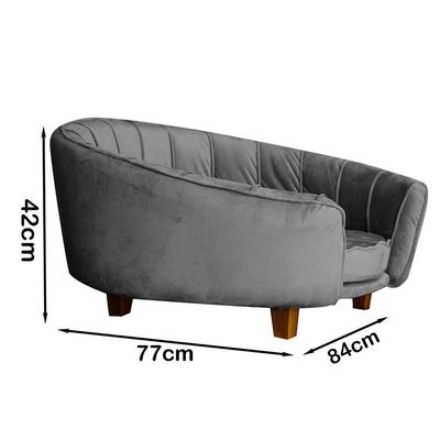 Poltrona Cama Caminha Pet Laddi Veludo Cinza Dvinn Cinza