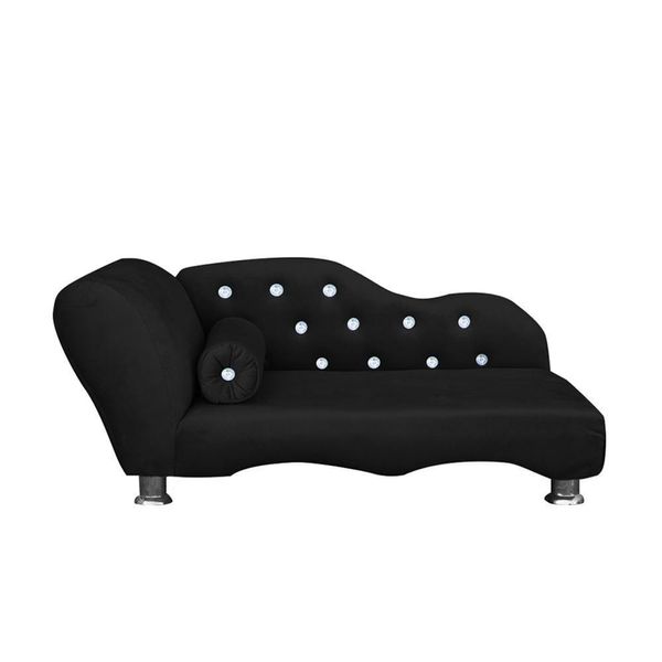 Cama Caminha Diva Pet Veludo Strass Preto Dvinn Preto