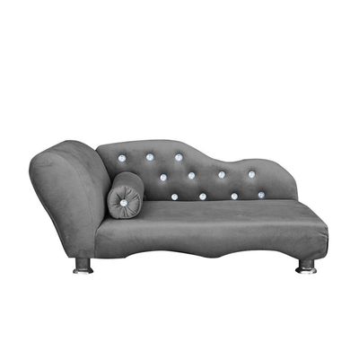 Cama Caminha Diva Pet Veludo Strass Cinza Dvinn Cinza