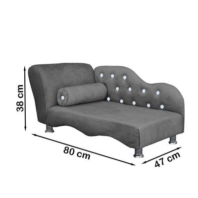 Cama Caminha Diva Pet Veludo Strass Cinza Dvinn Cinza