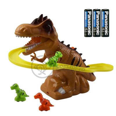 Brinquedo Pista Elevador Com Som E Luz Dinossauro Marrom