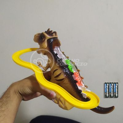 Brinquedo Pista Elevador Com Som E Luz Dinossauro Marrom