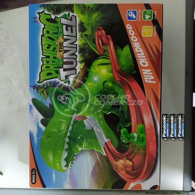 Brinquedo Pista Elevador Com Som E Luz Dinossauro Verde