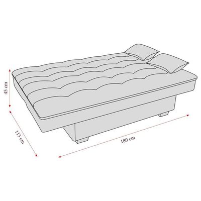 Sofá-cama 180cm 3 Lugares Com Tecido Bouclé Multimóveis Cr45258 Cinza