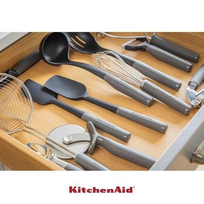 Jogo 4 Xícaras E 5 Colheres Medidoras Luxo Cinza Kitchenaid