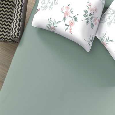 Jogo de Cama Casal Portallar Elegance Percal Misto 63/37 170 fios 70% Algodão 30% Poliéster Mabi 3 Peças Verde