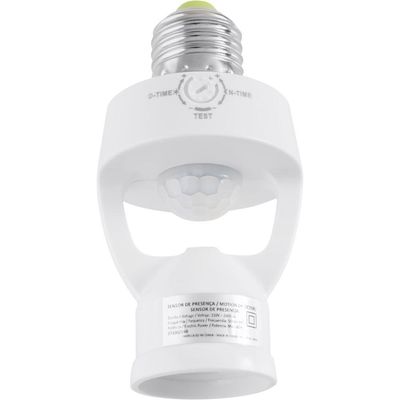 Sensor De Presença 360° Soquete E27 Tramontina Bivolt Com Fotocélula Branco