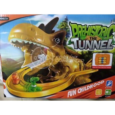 Brinquedo Pista Elevador Com Som E Luz Dinossauro Marrom