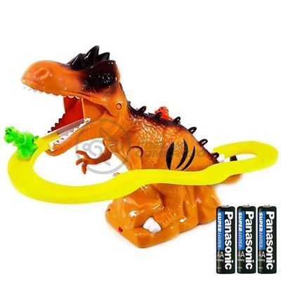 Brinquedo Pista Elevador Com Som E Luz Dinossauro Marrom