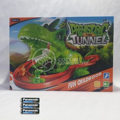 Brinquedo Pista Elevador Com Som E Luz Dinossauro Verde