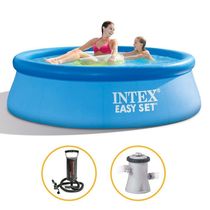 Piscina Inflável Easy Set 1.942 Litros Com Bomba + Filtro 110v Intex