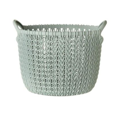 Cesto Organizador Knit Trançado Redondo 3 Litros Cinza Keter