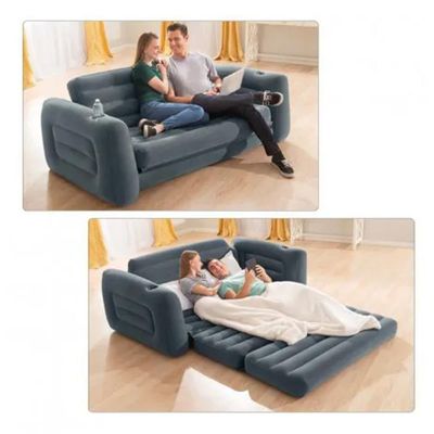Sofá Cama Inflável Intex 200kg Cama Casal Duplo 2 Em 1 - Intex